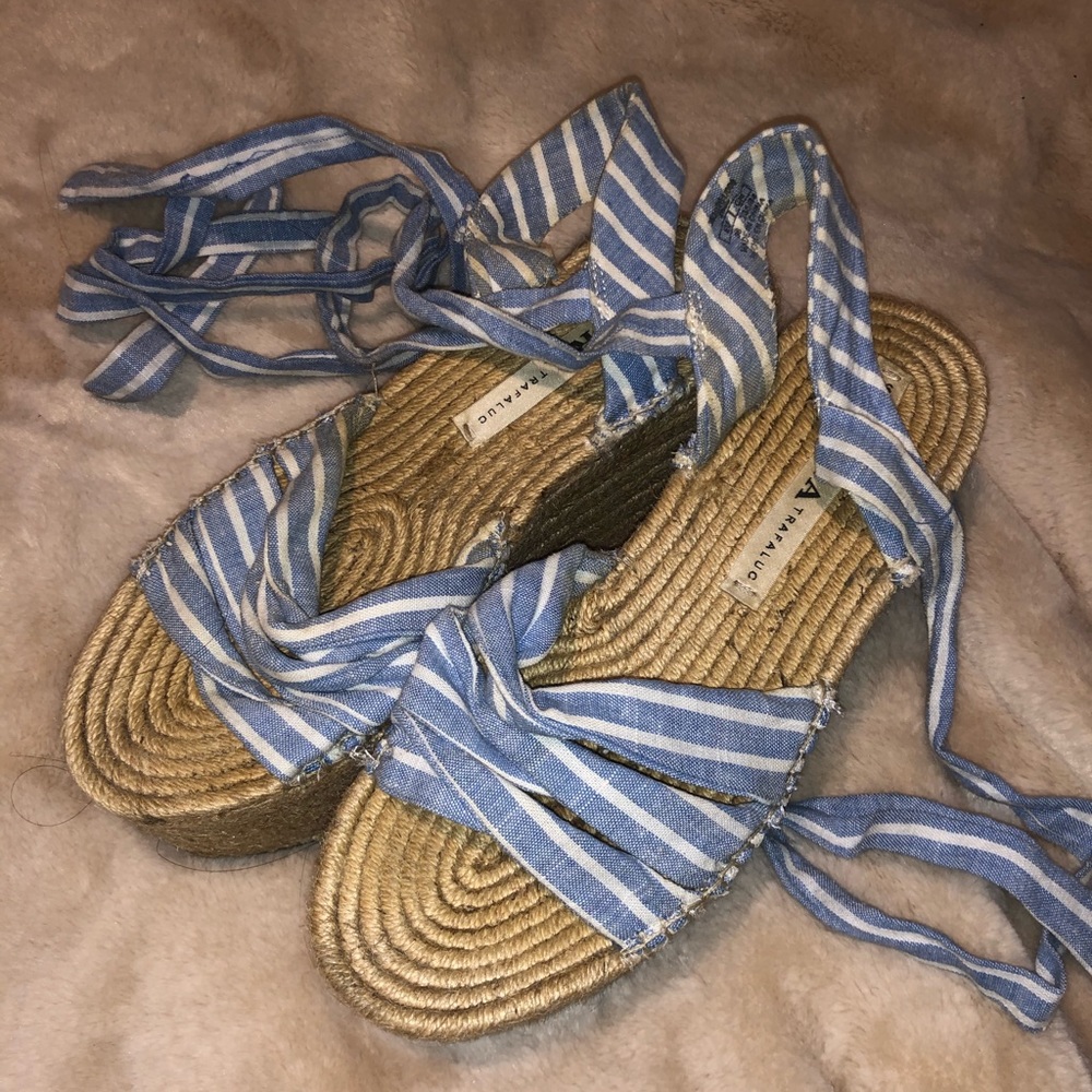 Zara Tie Up Jute Platform Espadrilles - Picture 4 of 7